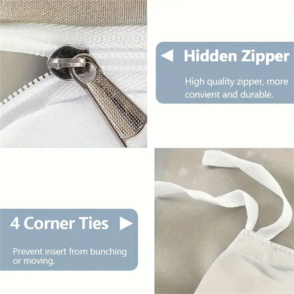 Merry Christmas Plaid Reindeer Duvet Cover 3 Pcs Set