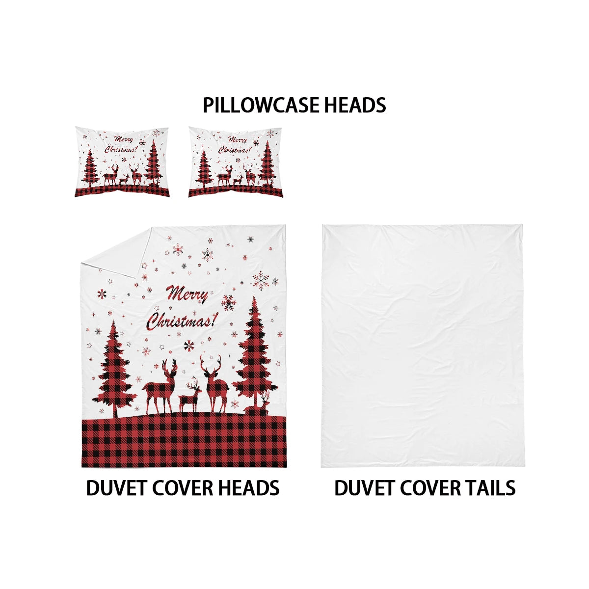 Merry Christmas Themed 3 Pc Bedding Set
