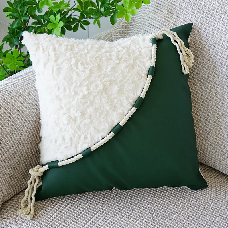 Luxury Green Stamping Throw Pillow Cover