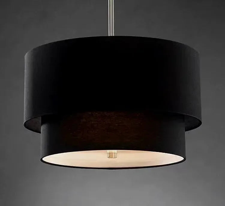 Double Linen Pendant Light