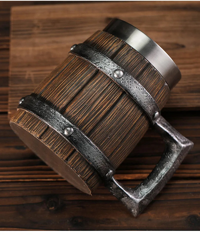Wooden Barrel Beer Mug