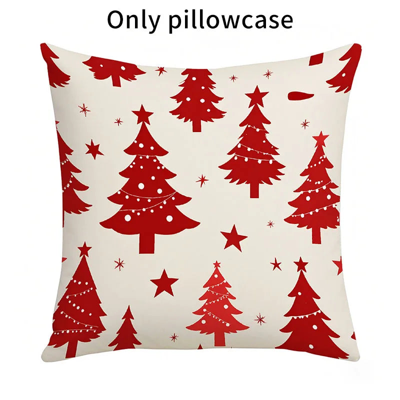 Christmas Tree Snowflake Print Pillowcase