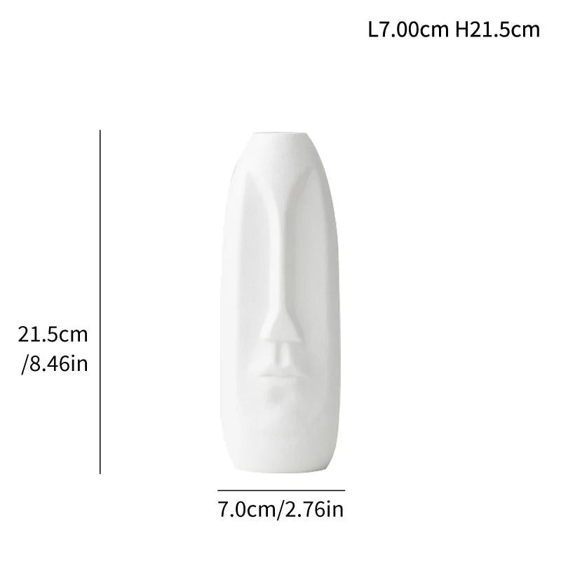 Face Sculpture Ceramic Vase