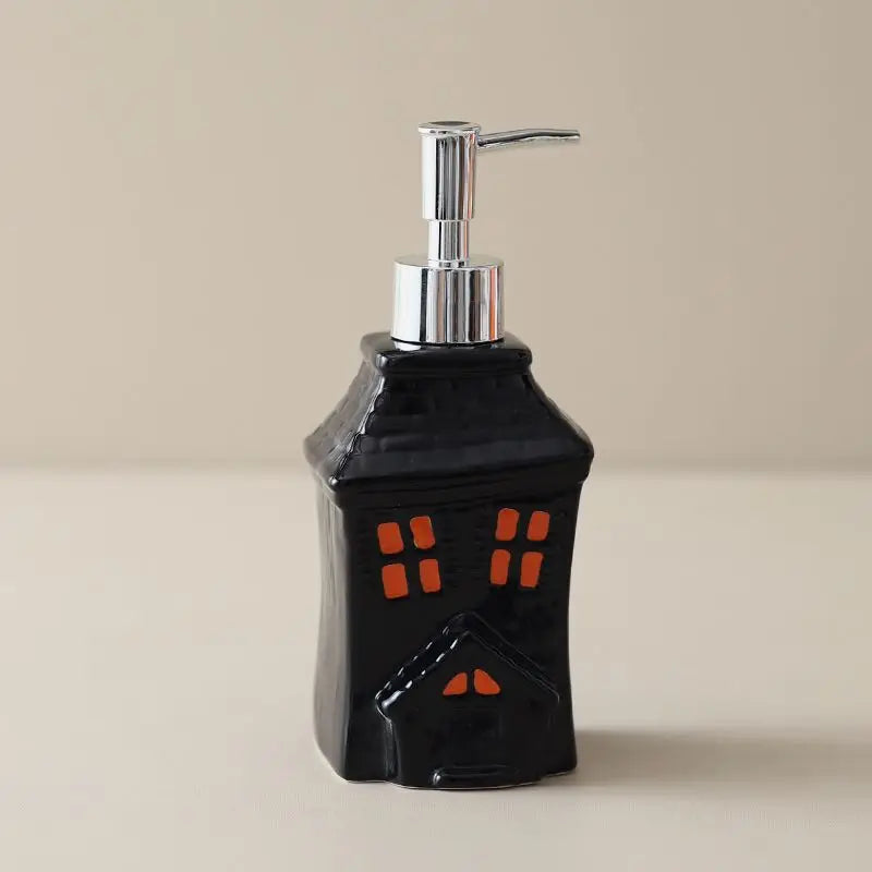 Painted Christmas Ceramic Lotion Bottle Hand Sanitizer Shampoo