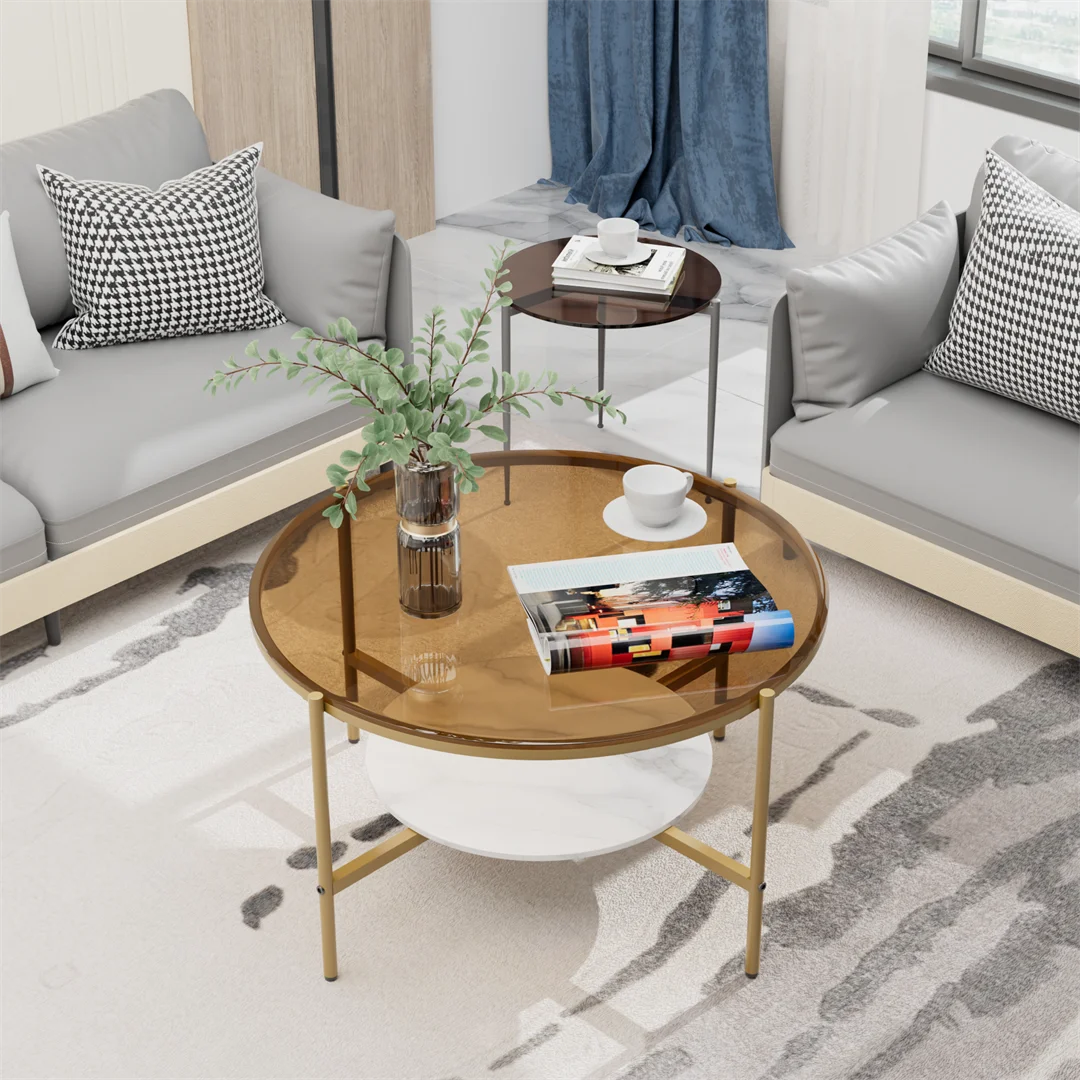 2-Tier Round Accent Table