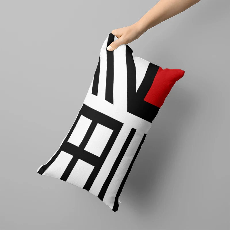 Black & Red Long Pillowcase