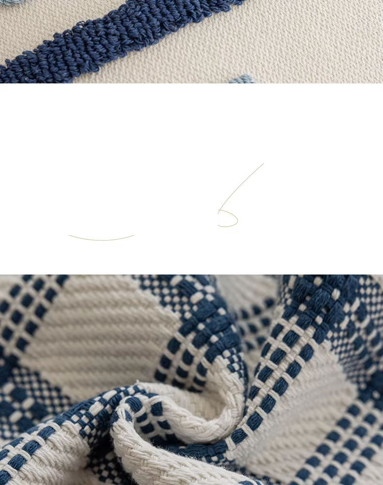 Blue Plush Throw Pillow Cover