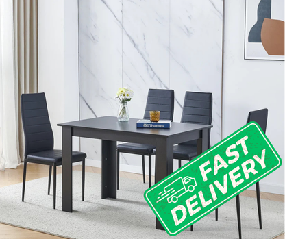 BonChoice 5 Piece Wooden Dining Room Table and Chairs Set