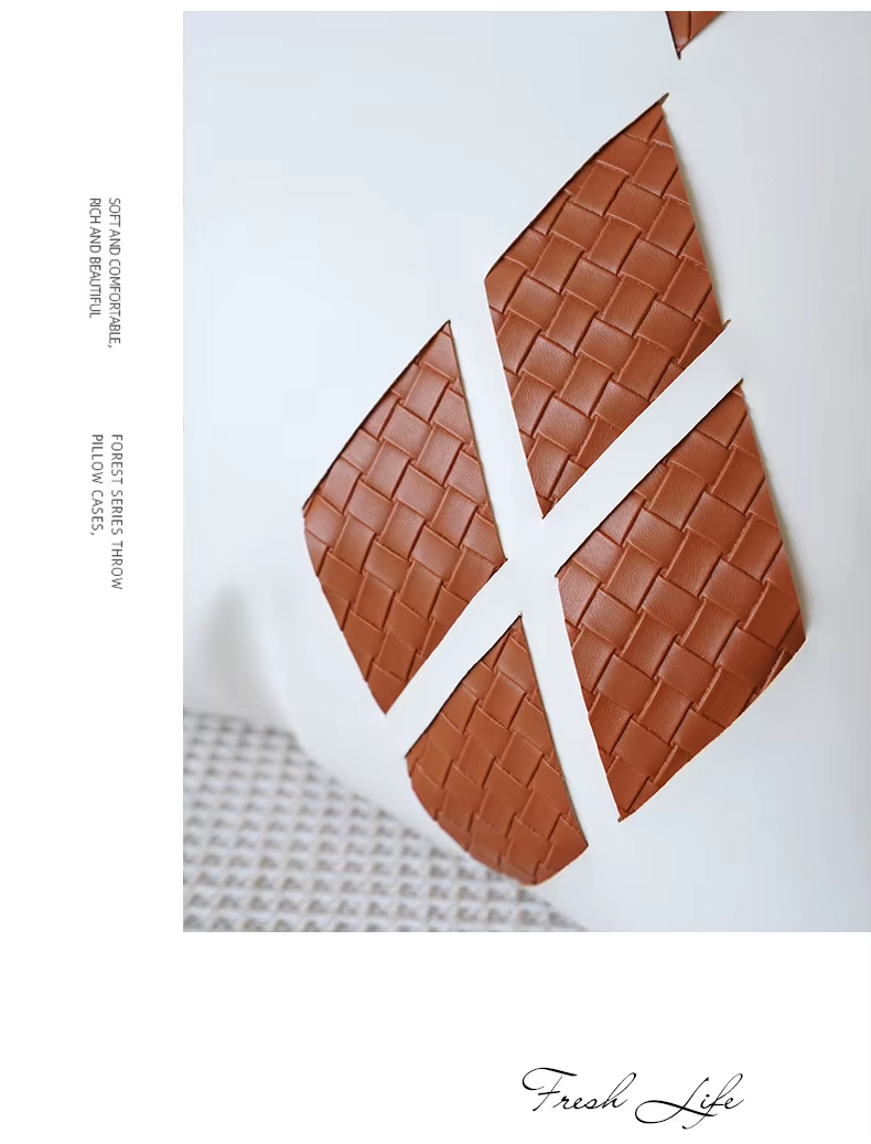 Orange Leather Throw Pillowcase