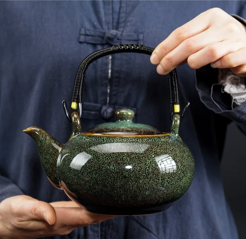 Tianmu Glazed Kiln Chinese Ceramic Teapot