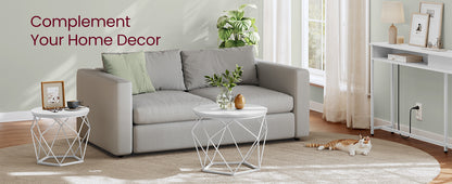 VASAGLE Round Coffee Table, Set of 2