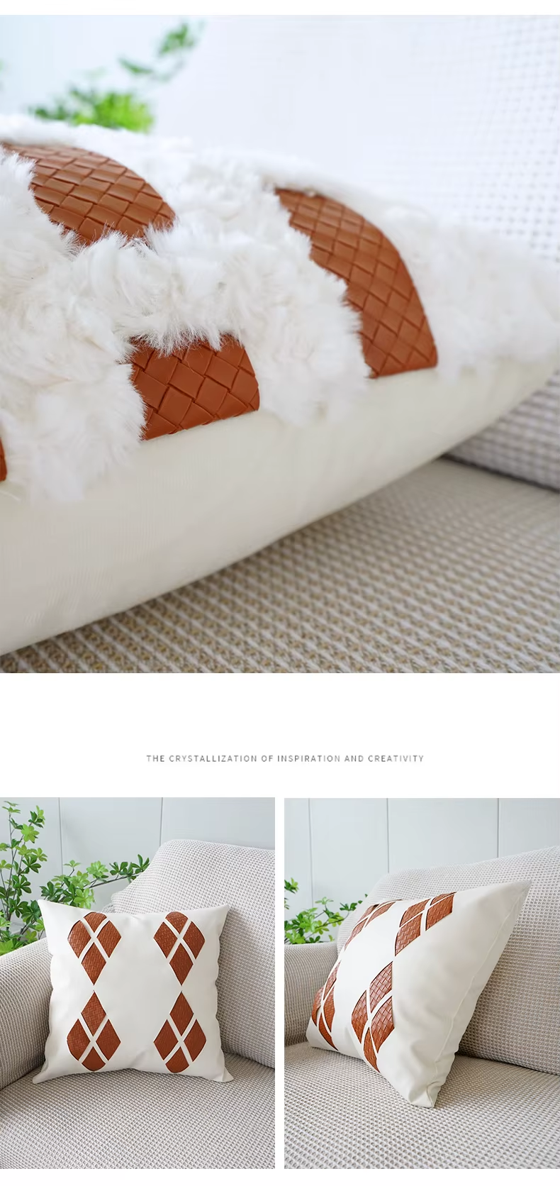 Orange Leather Throw Pillowcase