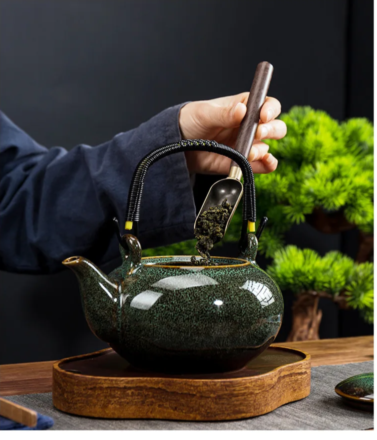 Tianmu Glazed Kiln Chinese Ceramic Teapot
