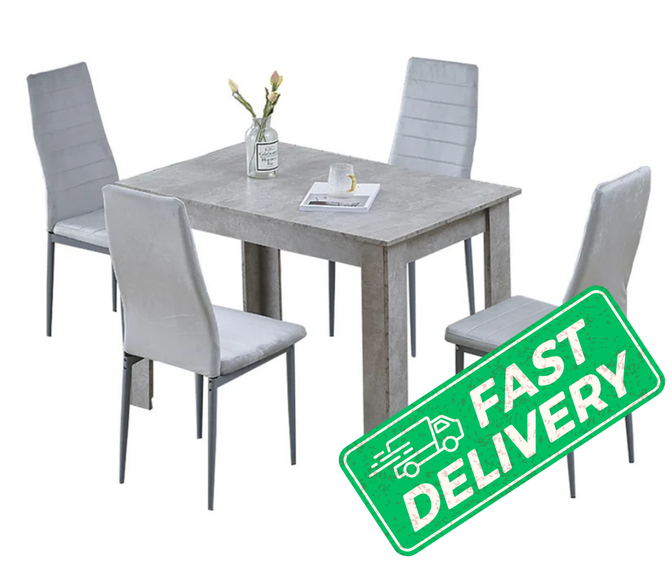 BonChoice 5 Piece Wooden Dining Room Table and Chairs Set