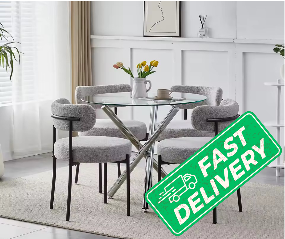 BonChoice 5 Piece Round Dining Room Table Set