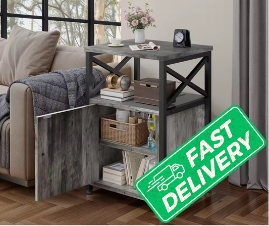 Grey X Shape Side Table