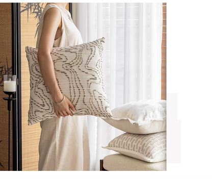 Creamy Simple Throw Pillowcase