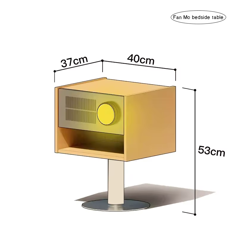 Hanging Light Black Nightstand