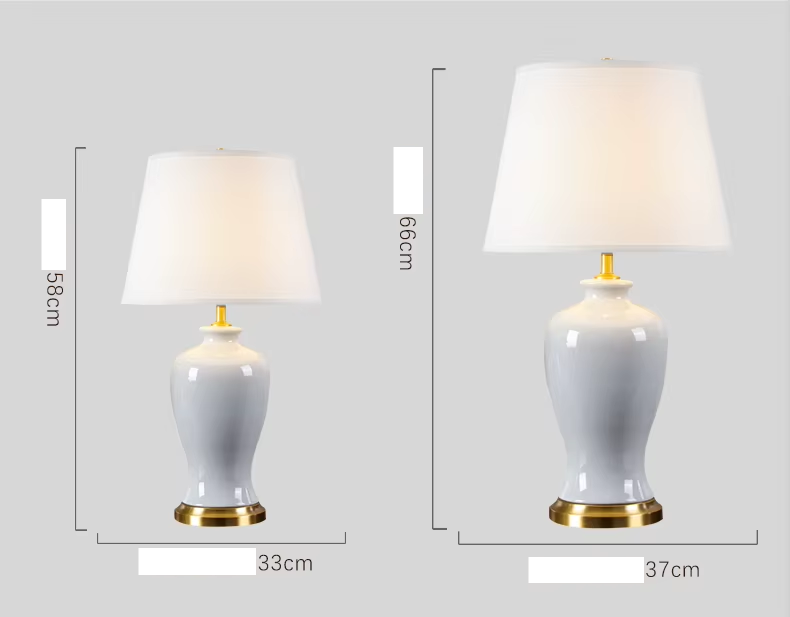 White Crackled Ceramic Table Lamp