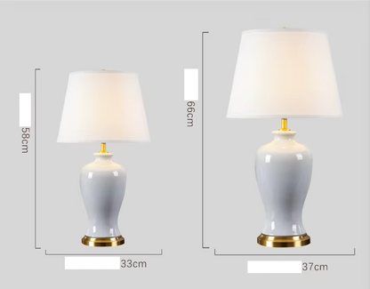 White Crackled Ceramic Table Lamp