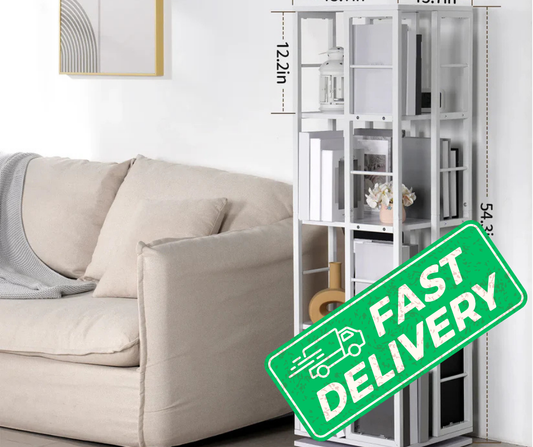 Rotating 4-Storey Square Bookshelf