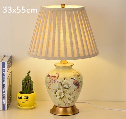 Flower & Bird Ceramic Table Lamp