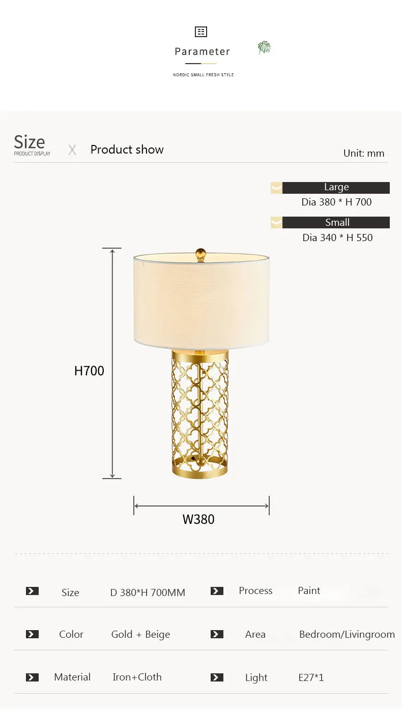 Golden Hollow Table Lamp
