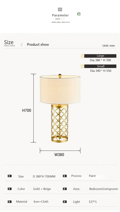 Golden Hollow Table Lamp