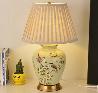Flower & Bird Ceramic Table Lamp