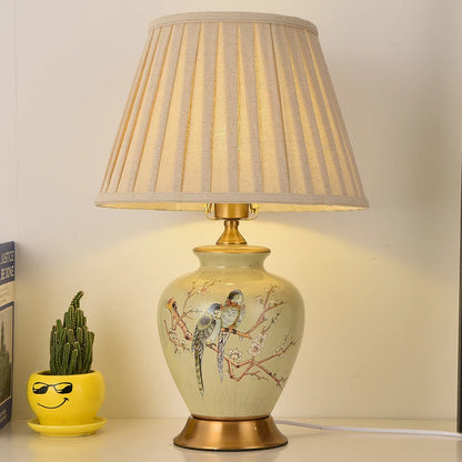 Flower & Bird Ceramic Table Lamp