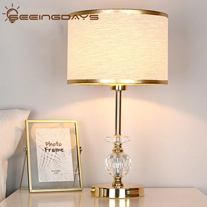 Golden Edge Crystal Table Lamp