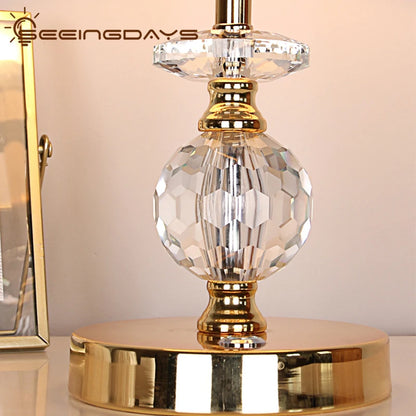 Golden Edge Crystal Table Lamp