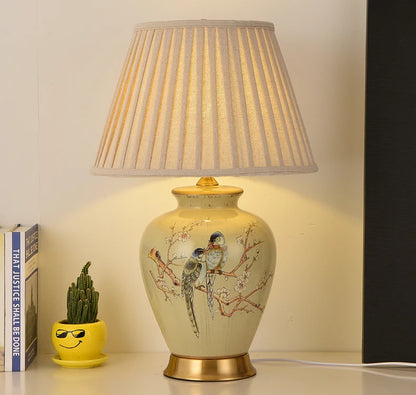 Flower & Bird Ceramic Table Lamp
