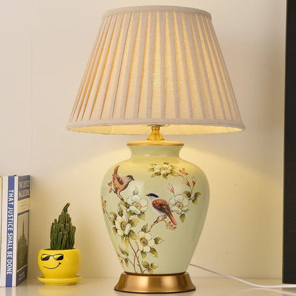 Flower & Bird Ceramic Table Lamp