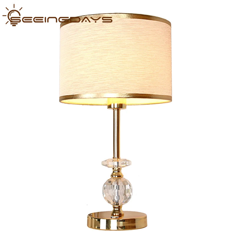 Golden Edge Crystal Table Lamp