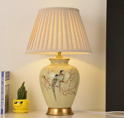 Flower & Bird Ceramic Table Lamp
