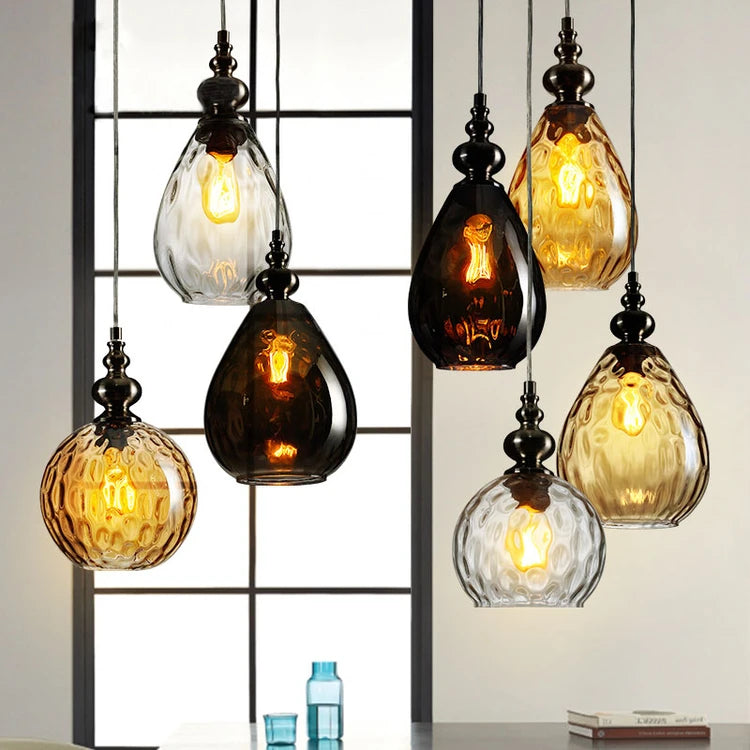 Vintage Glass Ball Pendant Light