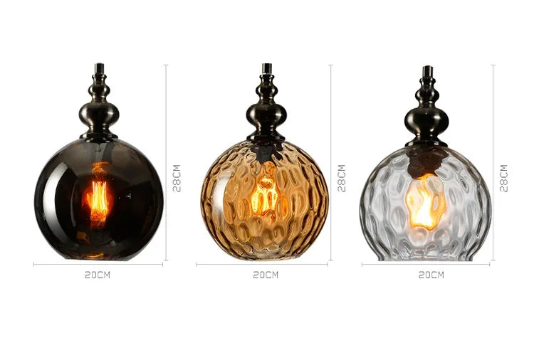 Vintage Glass Ball Pendant Light