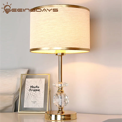 Golden Edge Crystal Table Lamp