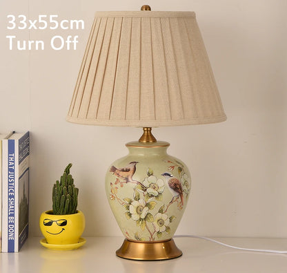 Flower & Bird Ceramic Table Lamp