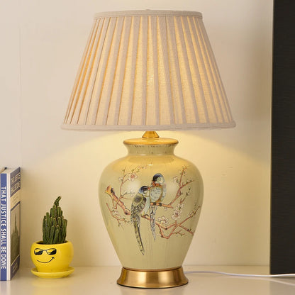 Flower & Bird Ceramic Table Lamp