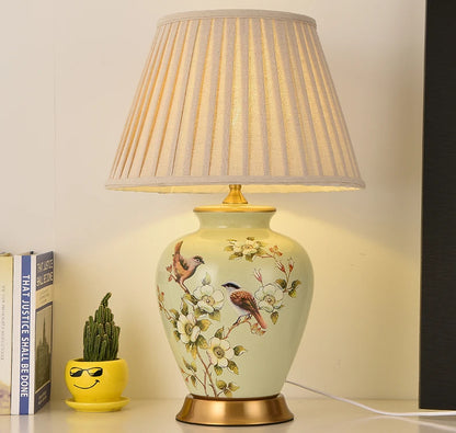 Flower & Bird Ceramic Table Lamp