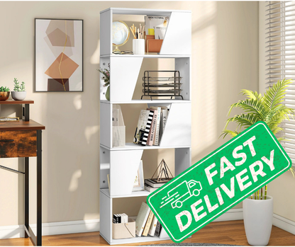 White 5-Tier Bookcase