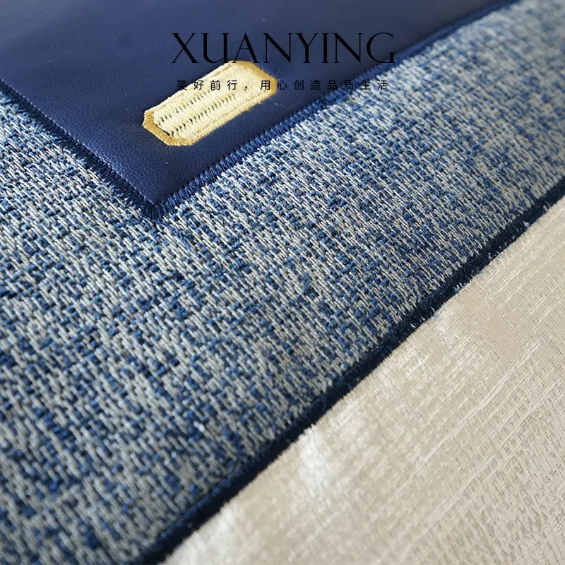 Leather Blocked Throw Pillow Cover