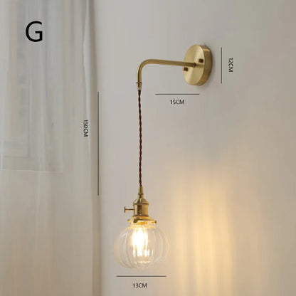 Retro Flower Style Glass Wall Lamp