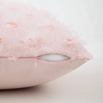 Pink Flower Throw Pillow Cover