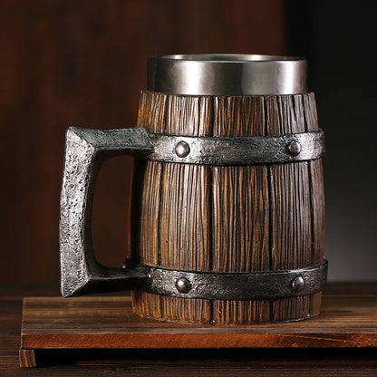 Wooden Barrel Beer Mug