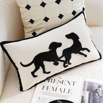 French Retro Black/White Pillow Cover