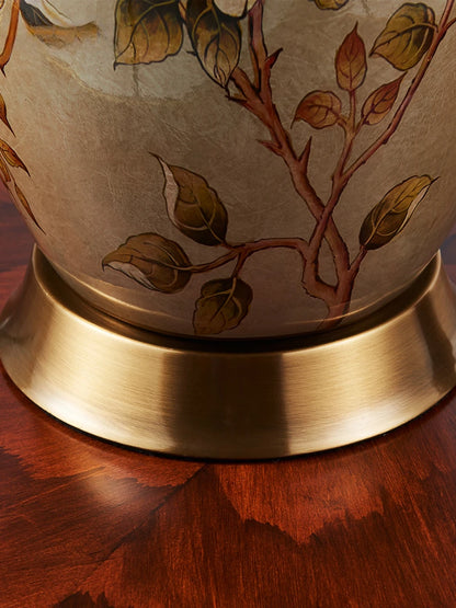 Large Floral Ceramic Table Lamp