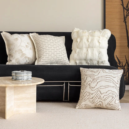 Creamy Simple Throw Pillowcase